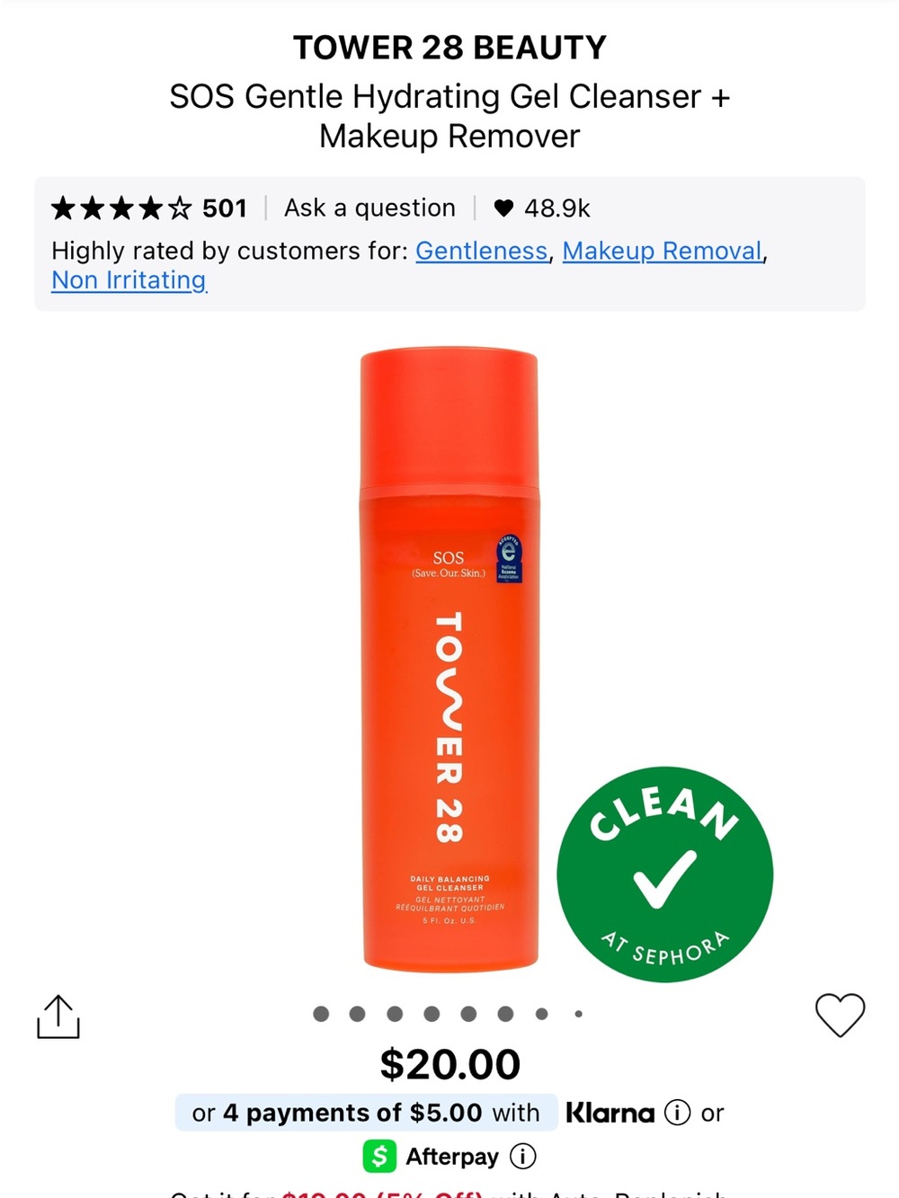 Tower 28 Daily Balancing Gel Cleanser - daily, bouncing gel cleanser